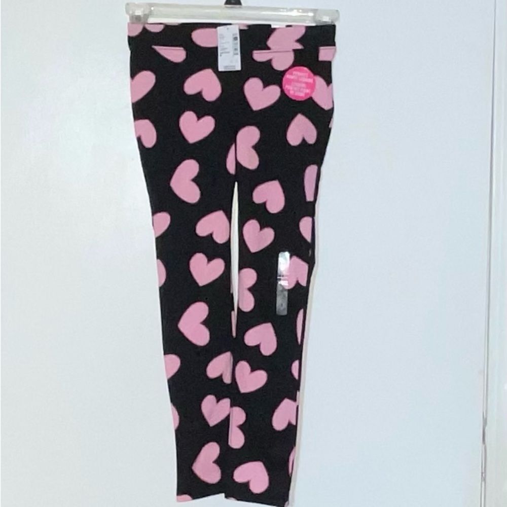 The Children's Place Pink and Black Heart Leggings